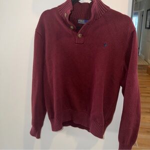 Polo Ralph Lauren Men's 100% Cotton 1/4 Henley Sweater L Quiet Luxury Preppy